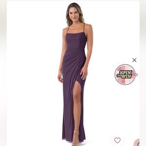 Azazie Kalea Plum bridesmaid dress